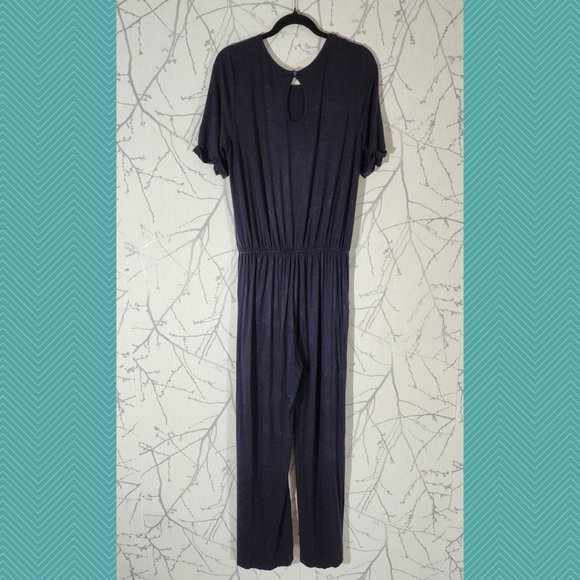 Annabelle Navy Tie Waist Jumpsuit - Picture 4 of 6